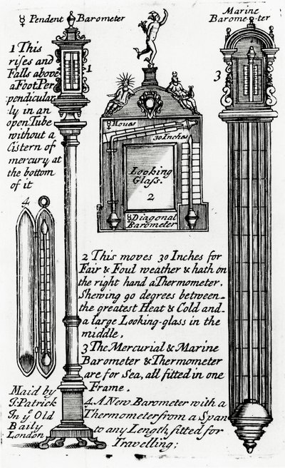 Advertisement for Barometers made by John Patrick, c.1705-1715 by English School